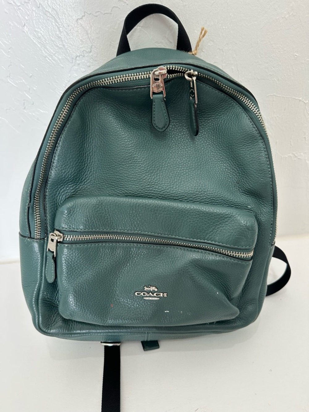Vintage Coach Teal Green Leather Backpack